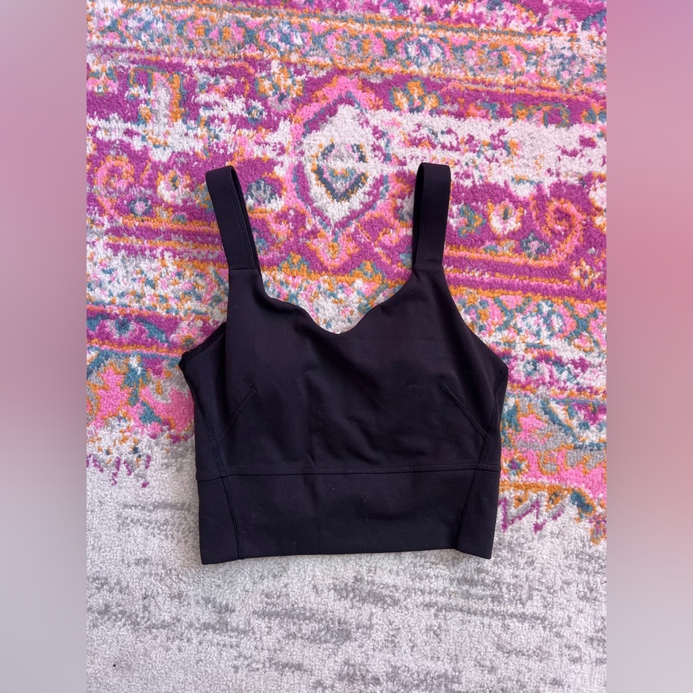 lululemon athletica Black Crop Tank with Wide Straps